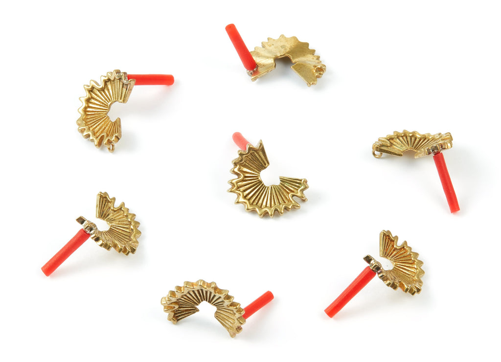Earrings Stud - Raw Brass Earring Post- Stainless Steel Stud - Right Side -  Ear Studs - 18.45x14.16x1.78mm - PP2144R - DOMEDBAZAAR