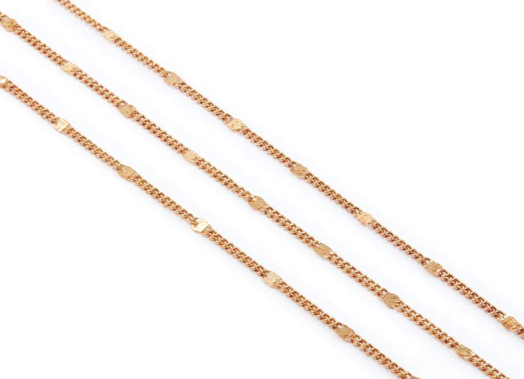 Hammered Satellite Curb Chain - Raw Brass Chain - Soldered - 0.11&quot; x 0.08&quot; x 0.11&quot; - for Necklace Bracelet Jewellery Making - CC1106 - DOMEDBAZAAR