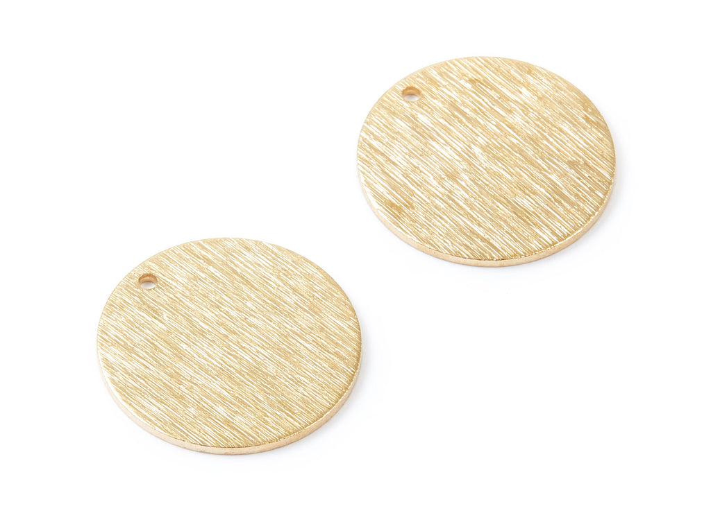 Brass Round Charms - Round Textured Raw Brass Pendant With 1 Hole - Earring Findings - Jewelry Supplies - 21x21x1mm - PP1887 - DOMEDBAZAAR