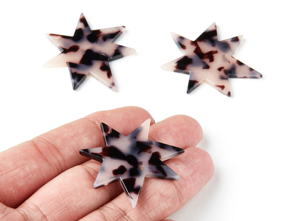 Acetate Acrylic Earring Charms - Blonde Acetate Pendant With 2 Holes - Color Code:A06 - Earring Findings - 42.88x37.82x2.65mm - AC1309B - DOMEDBAZAAR