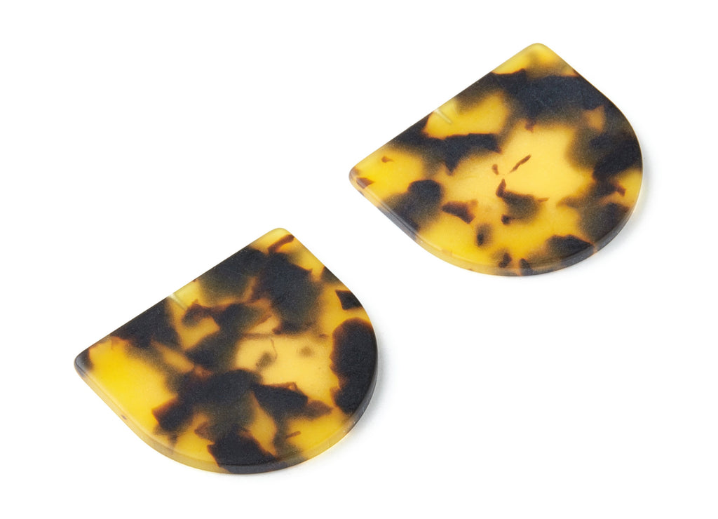 Acetate D Charms - Matte Tortoise Shell Earrings - D Earrings - Jewelry Making Supplies - Color Code: A01 - 29.5x34.3x2.48mm - AC1381C - DOMEDBAZAAR