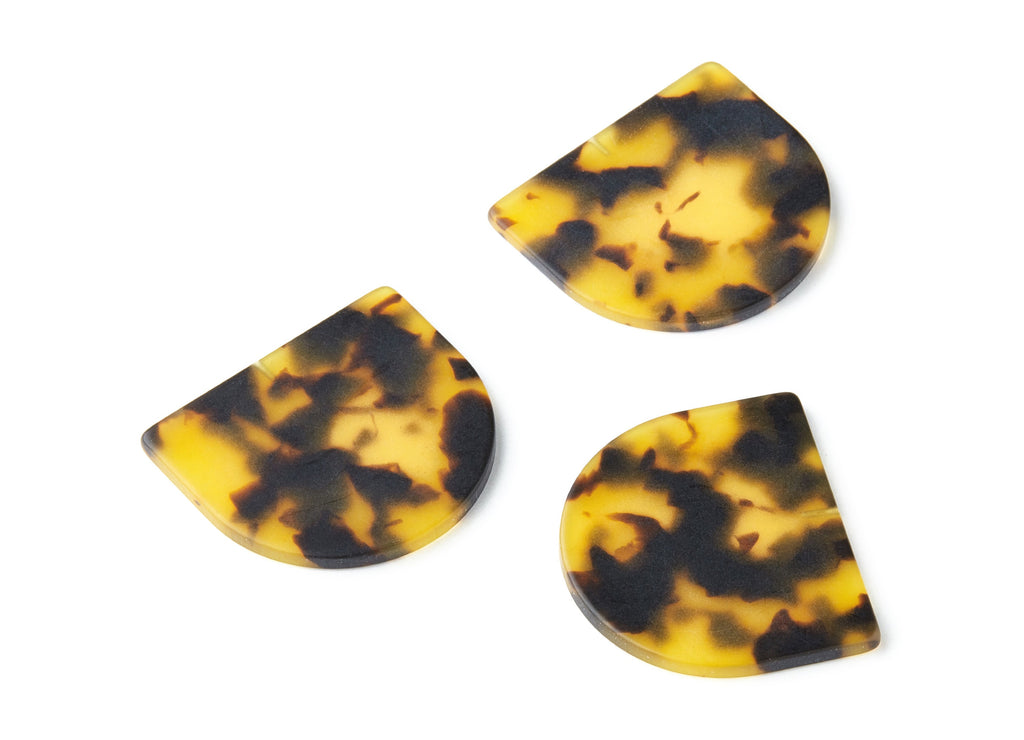 Acetate D Charms - Matte Tortoise Shell Earrings - D Earrings - Jewelry Making Supplies - Color Code: A01 - 29.5x34.3x2.48mm - AC1381C - DOMEDBAZAAR
