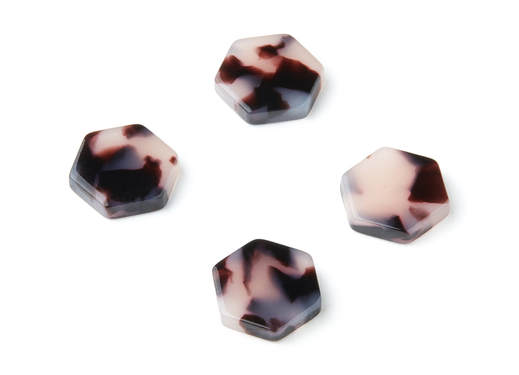 Acetate Acrylic Earring Charms - Blonde Tortoise Shell Pendants - Hexagon Shaped Earrings - Color Code:A06 - 12.29x11x2.53mm - AC1418D - DOMEDBAZAAR