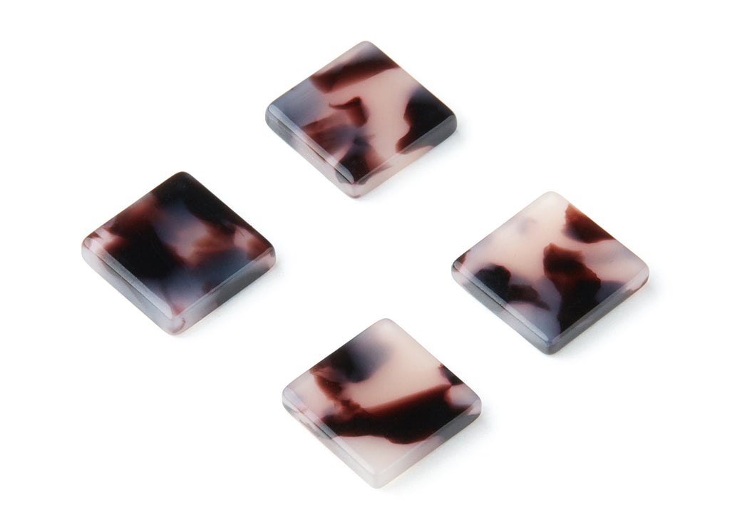 Acetate Acrylic Earring Charms - Blonde Acetate Tortoise Shell Pendants - Square Earrings - Color Code:A06 - 11.74x11.74x2.45mm - AC1420E - DOMEDBAZAAR