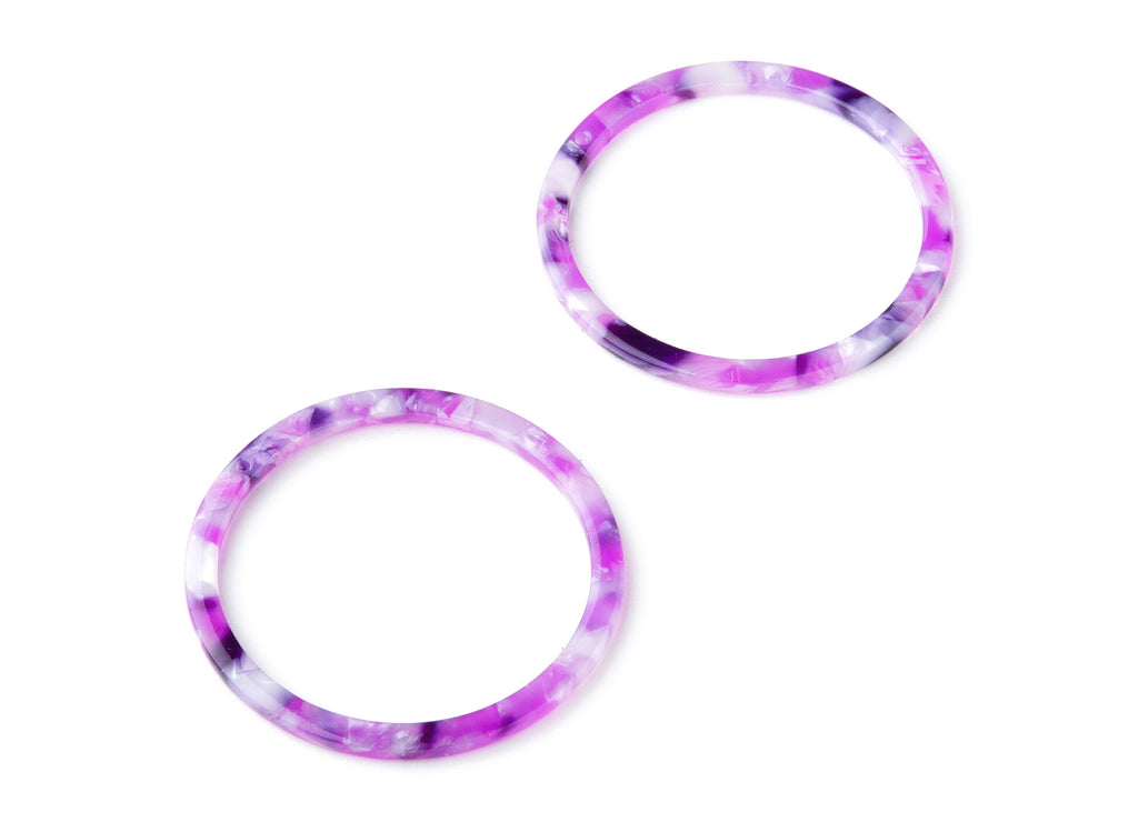 Acetate Hoop Earring Charms - Circle Shaped Pendant - Earring Findings - Jewelry Supplies - Color Code: A224 - 44.3x44.3x2.7mm - AC1126J - DOMEDBAZAAR