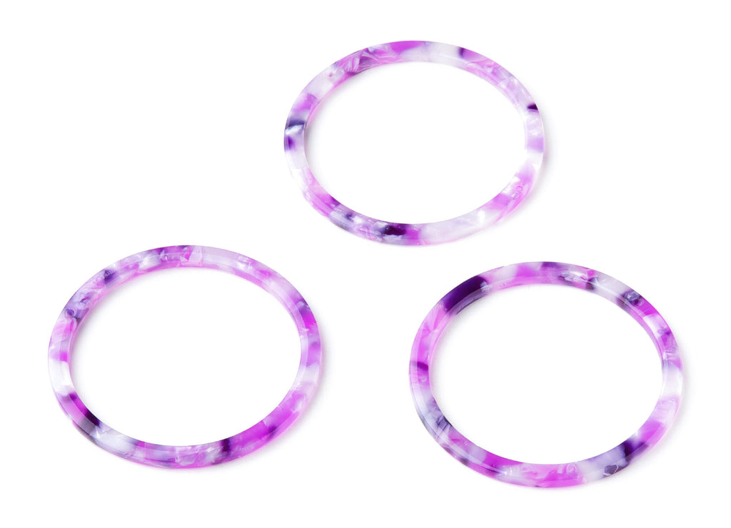 Acetate Hoop Earring Charms - Circle Shaped Pendant - Earring Findings - Jewelry Supplies - Color Code: A224 - 44.3x44.3x2.7mm - AC1126J - DOMEDBAZAAR