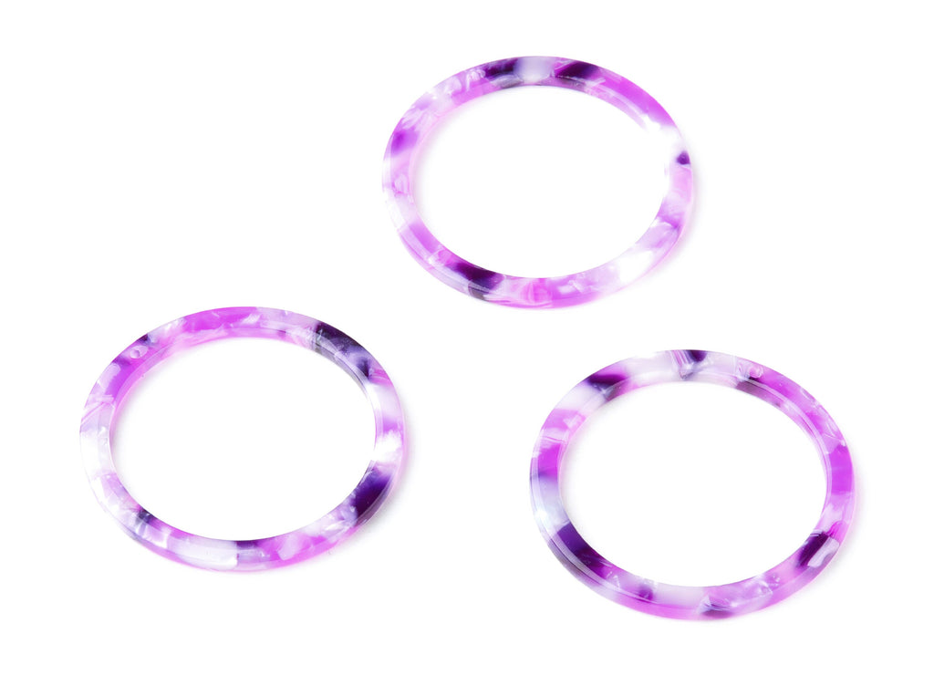 Acetate Hoop Earring Charms - Circle Shaped Pendant - Earring Findings - Jewelry Supplies - Color Code: A224 - 37.2x37.2x2.63mm - AC1120J - DOMEDBAZAAR