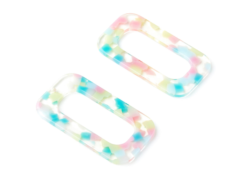 Acetate Frame Earring Charm -  Acrylic Frame Pendant - Earring Findings - Jewelry Supplies - Color Code: A222 - 49.63x28.89x2.64mm - AC1249A - DOMEDBAZAAR