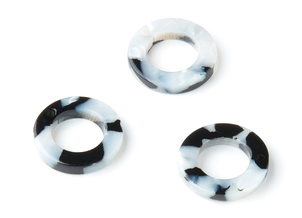 Acetate Hoop Earring Charms - Circle Shaped Pendant - Earring Findings - Jewelry Supplies - Color Code: A15 - 15.9x15.9x2.66mm - AC1117H - DOMEDBAZAAR