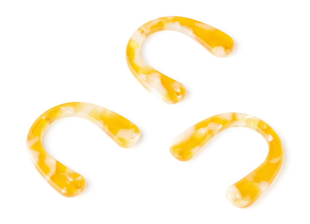 Acetate U Earring Charms - U Pendant With 3 Holes - Earring Findings - Jewelry Supplies - Color Code: A43 - 36x30.5x2.7mm - AC1361J - DOMEDBAZAAR