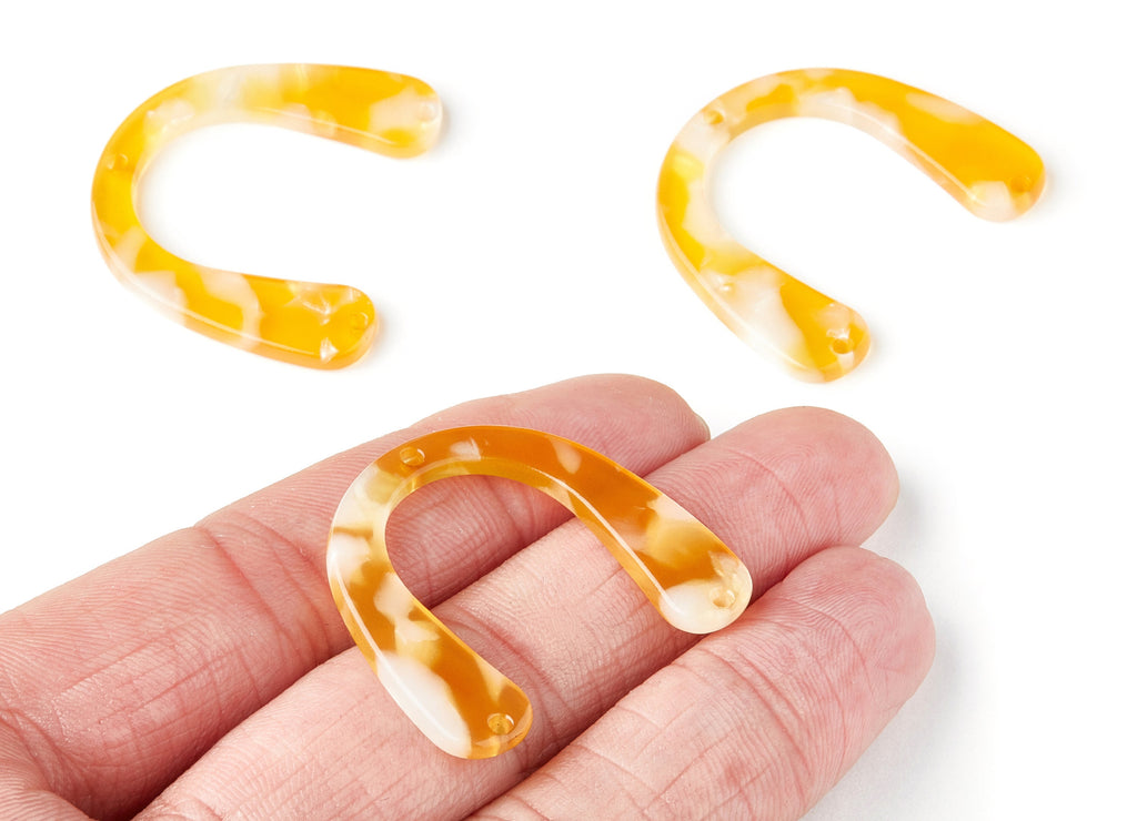 Acetate U Earring Charms - U Pendant With 3 Holes - Earring Findings - Jewelry Supplies - Color Code: A43 - 36x30.5x2.7mm - AC1361J - DOMEDBAZAAR