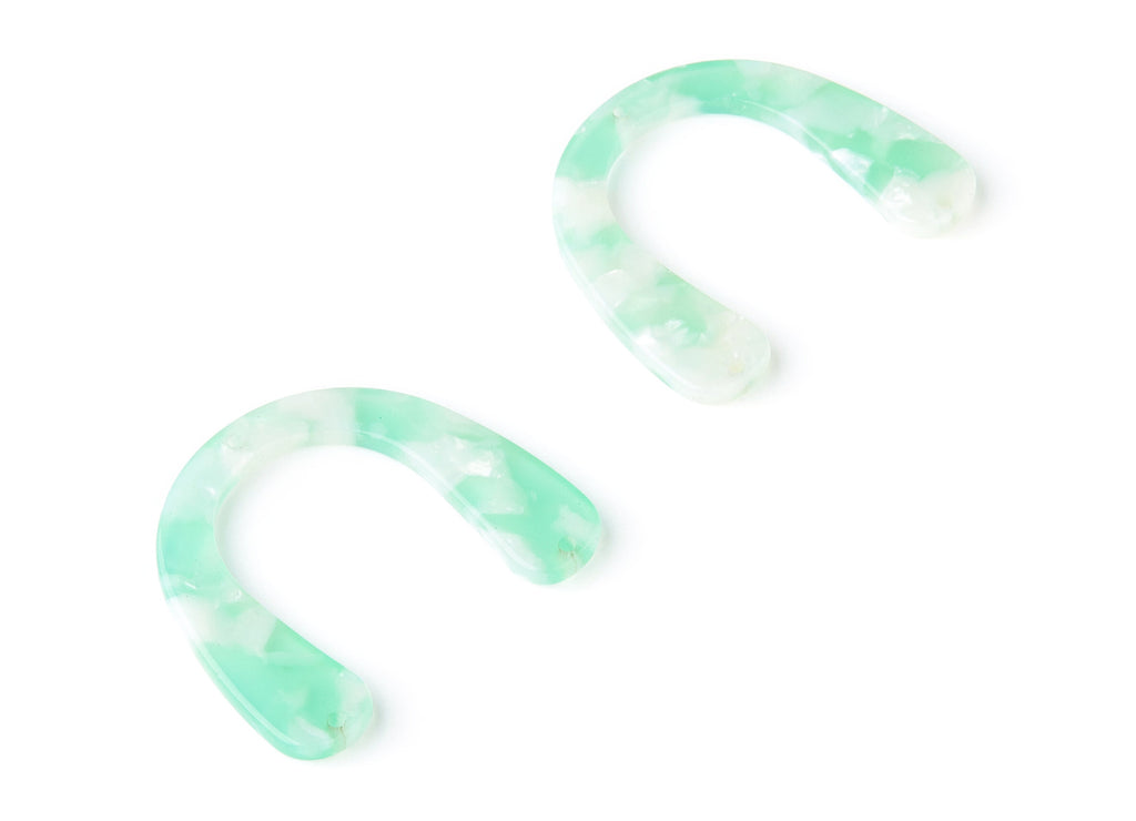 Acetate U Earring Charms - U Pendant With 3 Holes - Earring Findings - Jewelry Supplies - Color Code: A35 - 36x30.5x2.7mm - AC1361U - DOMEDBAZAAR