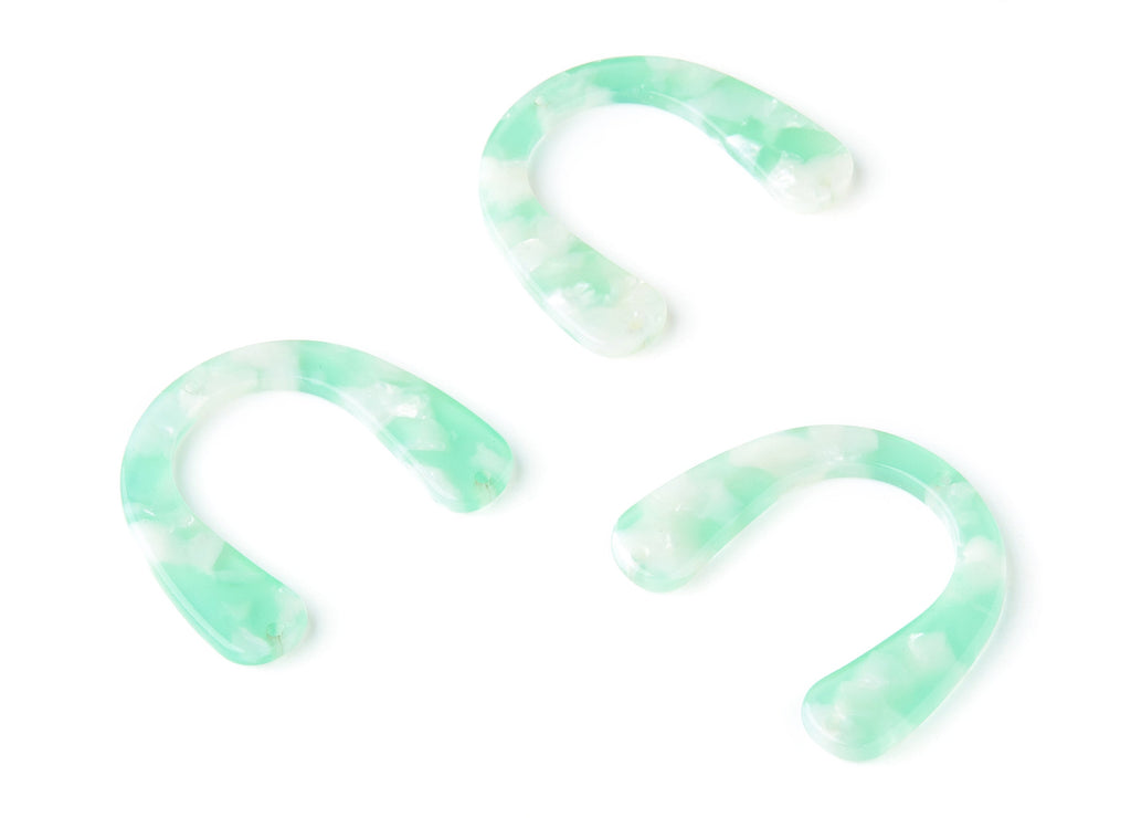 Acetate U Earring Charms - U Pendant With 3 Holes - Earring Findings - Jewelry Supplies - Color Code: A35 - 36x30.5x2.7mm - AC1361U - DOMEDBAZAAR