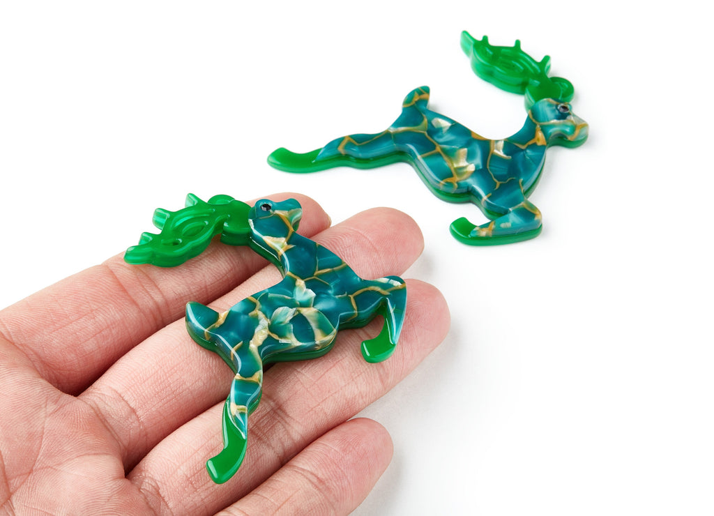 Acrylic Celluloid Acetate Charm - Deer Shaped Keychain Pendant - Very Nice KeyChain Charms -64x55x5.6mm - AC1412 - DOMEDBAZAAR