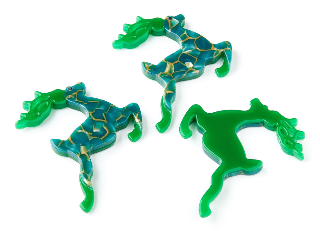 Cellulose Acetate Brooch - Acrylic Celluloid Acetate Charm - Deer Shaped Pendant - Very Nice Charms -64x55x5.6mm - AC1411 - DOMEDBAZAAR