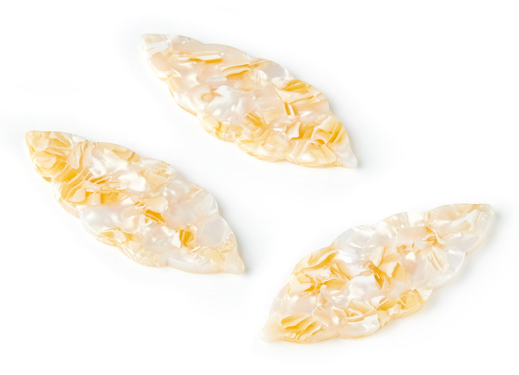 Acetate Leaf Earring Charms - Acrylic Leaf Pendant - Earring Findings - Jewelry Supplies - Color Code:A202 - 59x23.95x2.55mm - AC1491-A202 - DOMEDBAZAAR