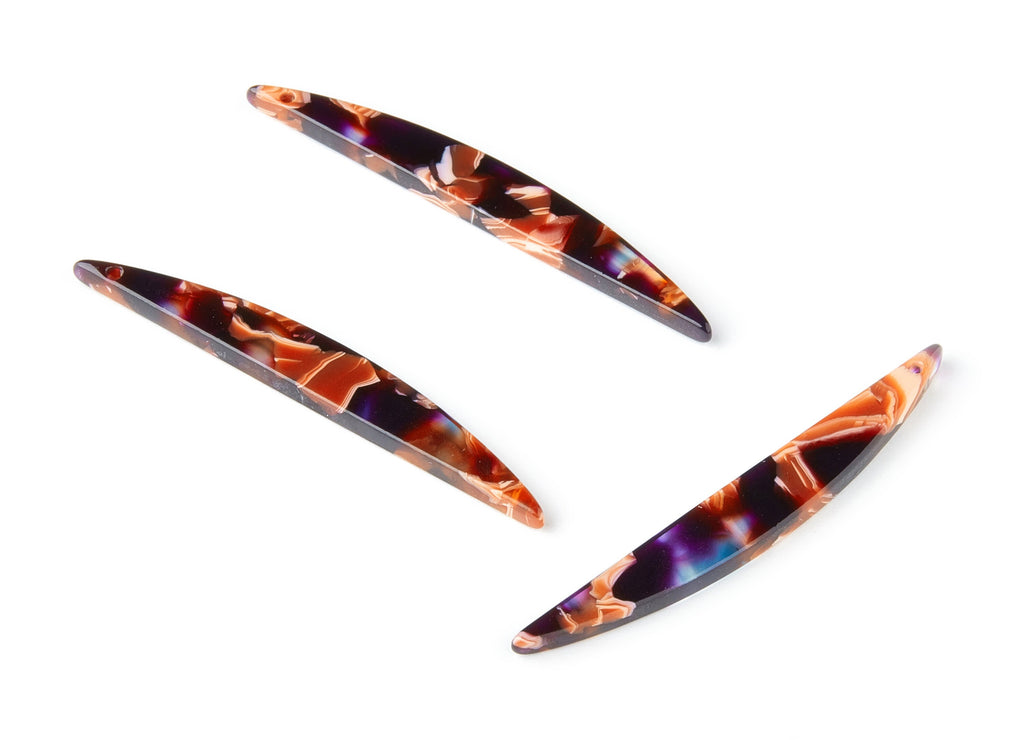 Acetate Bar Earring Charms - Bar Shaped Pendant - Earring Findings - Jewelry Supplies - Color Code:A190 - 48.87x6.31x2.6mm - AC1494-A190 - DOMEDBAZAAR