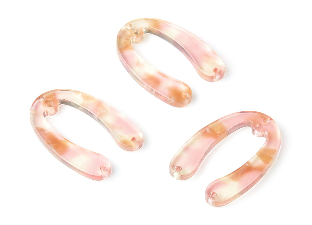 Acetate U Earring Charms - U Pendant With 4 Holes - Earring Findings - Jewelry Supplies - Color Code: A45 - 31.76x22.44x2.7mm - AC1378G - DOMEDBAZAAR
