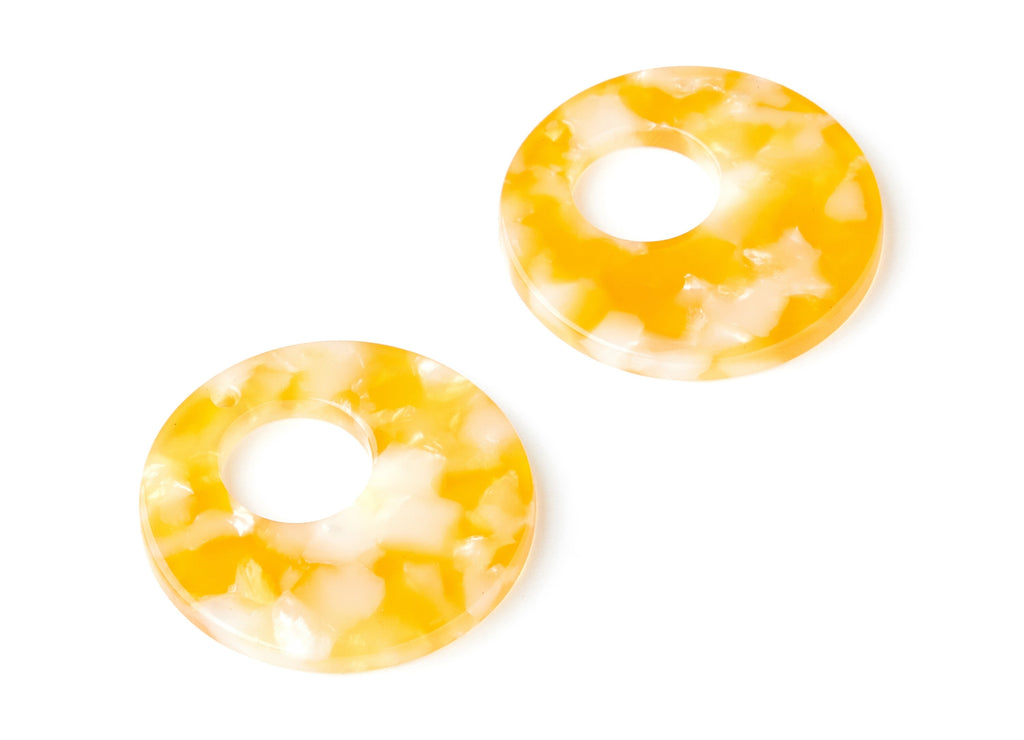 Acetate Circle Earring Charms - Circle Shaped Pendant - Earring Findings - Jewelry Supplies - Color Code: A43 - 31.7x31.7x2.64mm - AC1359J - DOMEDBAZAAR