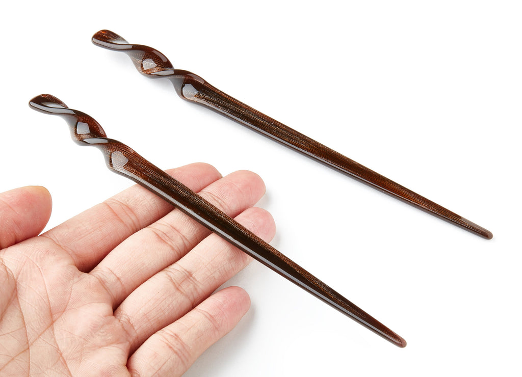 Acrylic Hair Stick Charms - Acrylic Celluloid Acetate - 1 Hole - Stick Shaped Hair Pin  - 18.5x12x3.5mm - AC1401C - DOMEDBAZAAR