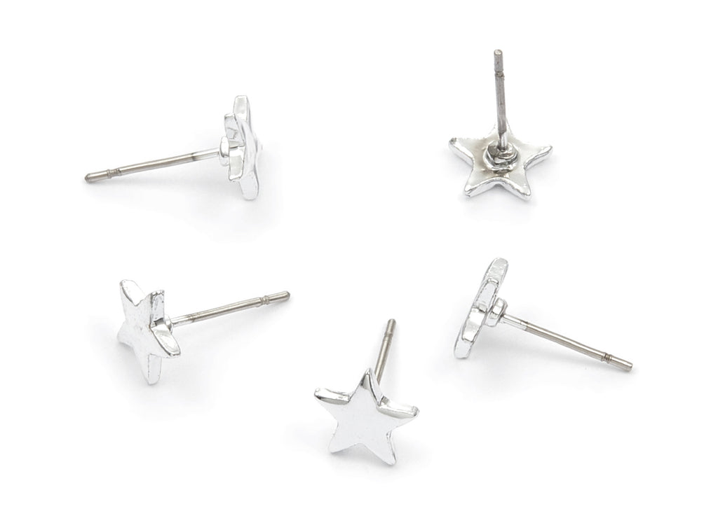 Star Earring Stud - Zinc Alloy Stud - Silver Tone plated - Stainless Steel Stud - Ear Studs - 2,63x7,82x1,25mm - ZZ1191S - DOMEDBAZAAR