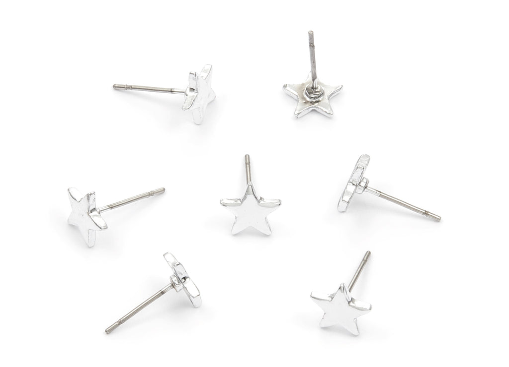 Star Earring Stud - Zinc Alloy Stud - Silver Tone plated - Stainless Steel Stud - Ear Studs - 2,63x7,82x1,25mm - ZZ1191S - DOMEDBAZAAR
