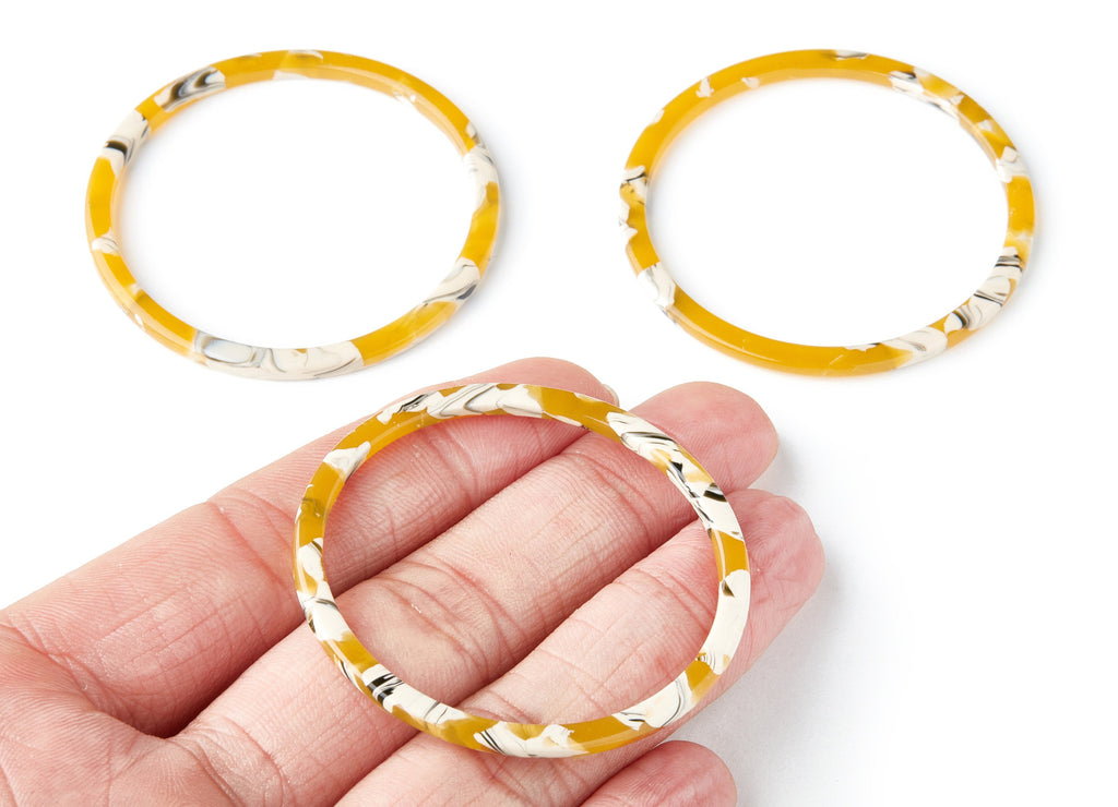 Acetate Hoop Earring Charms - Circle Shaped Pendant - Earring Findings - Jewelry Supplies - Color Code: A14 - 50x50x2.68mm - AC1166R - DOMEDBAZAAR