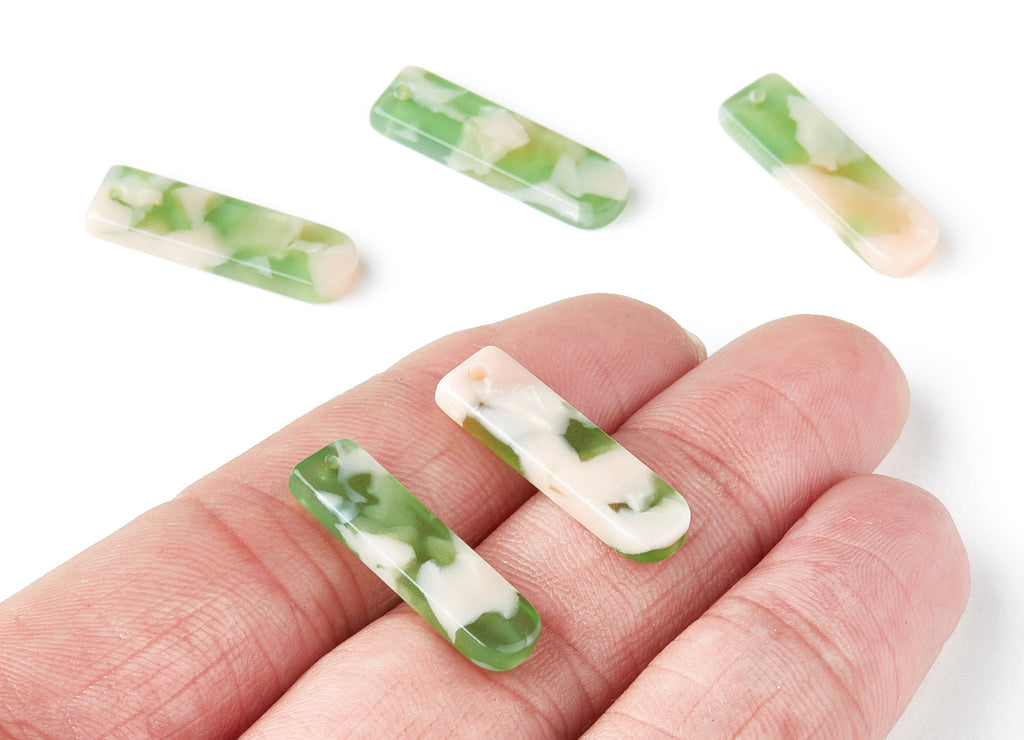 Acetate Bar Earring Charms - Bar Shaped Pendant - Earring Findings - Jewelry Supplies - Color Code:A38 - 23.65x6.74x2.6mm - AC1354Y - DOMEDBAZAAR