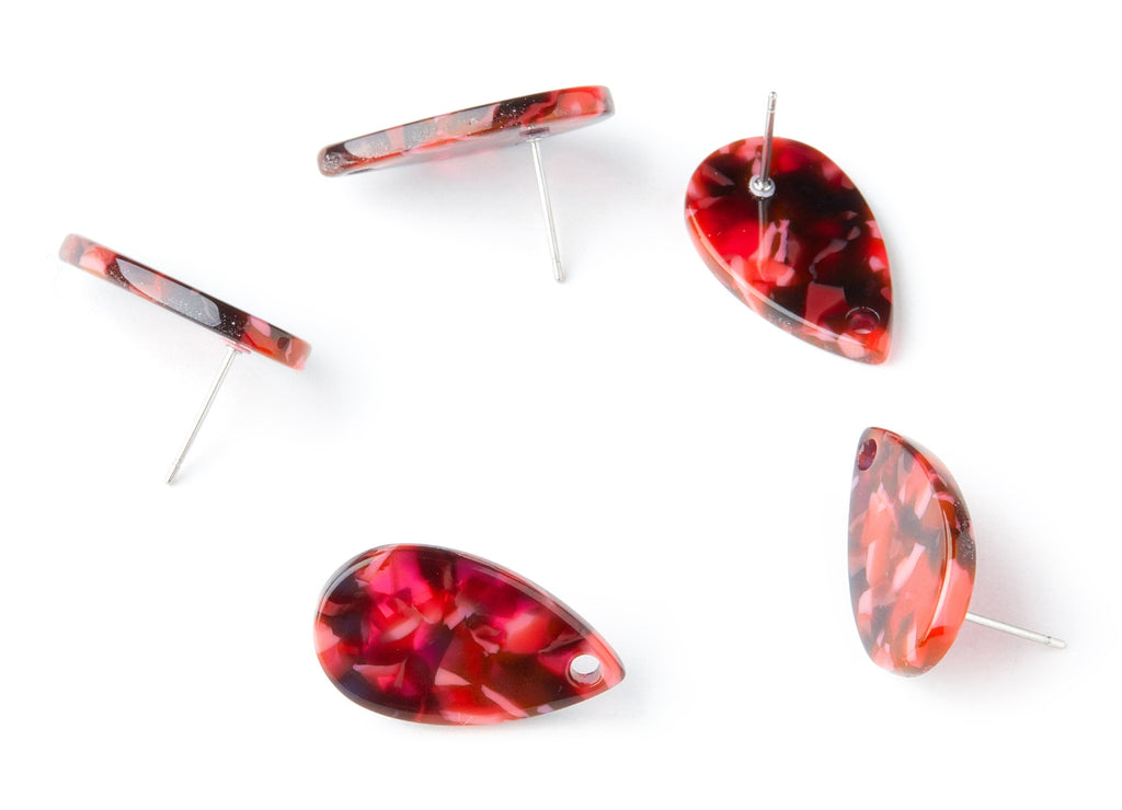 Acetate Drop Earring Post - Acetate Drop Earring Stud - Earring Post - Jewelry Supplies - Color Code: A93 - 23.45x13.68x2.44mm - AC1321G - DOMEDBAZAAR
