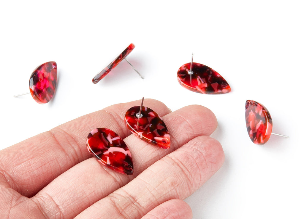 Acetate Drop Earring Post - Acetate Drop Earring Stud - Earring Post - Jewelry Supplies - Color Code: A93 - 23.45x13.68x2.44mm - AC1321G - DOMEDBAZAAR