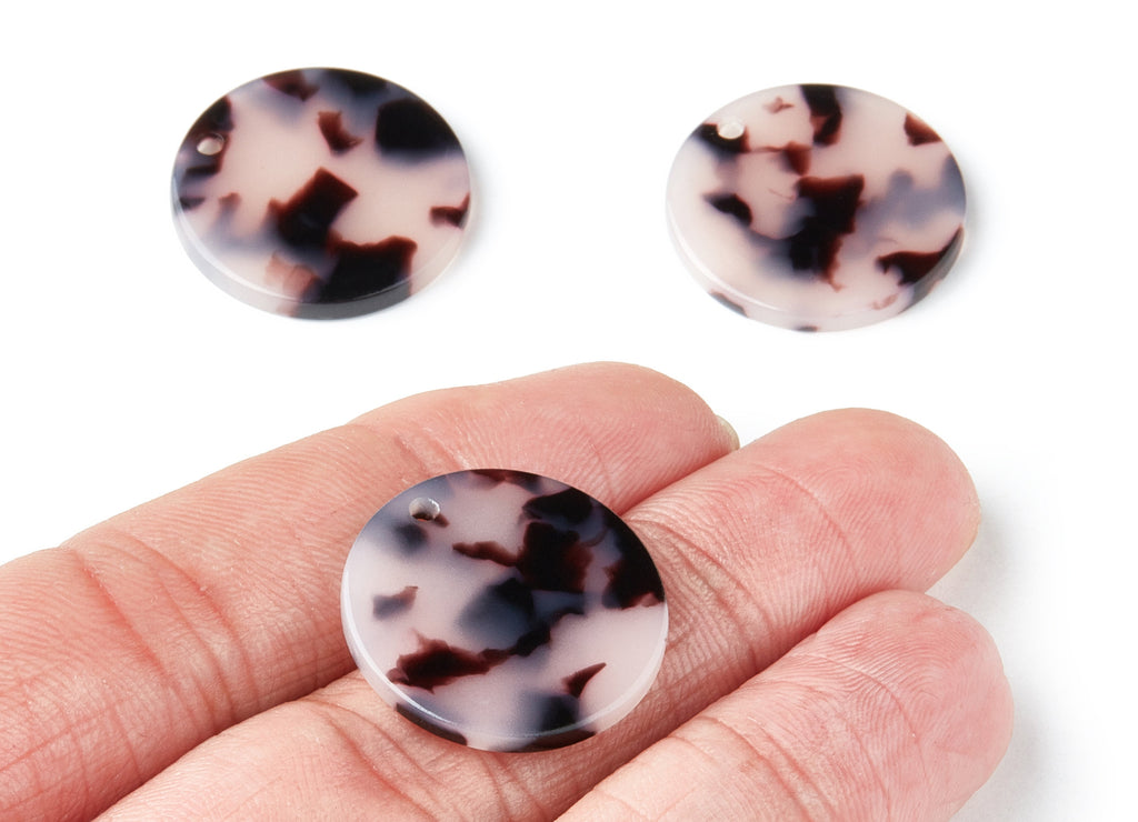 Acetate Acrylic Earring Charms - Blonde Tortoise Shell Earrings - Circle Shaped Pendant - Color Code: A06 - 21.85x21.85x2.68mm - AC1170S - DOMEDBAZAAR