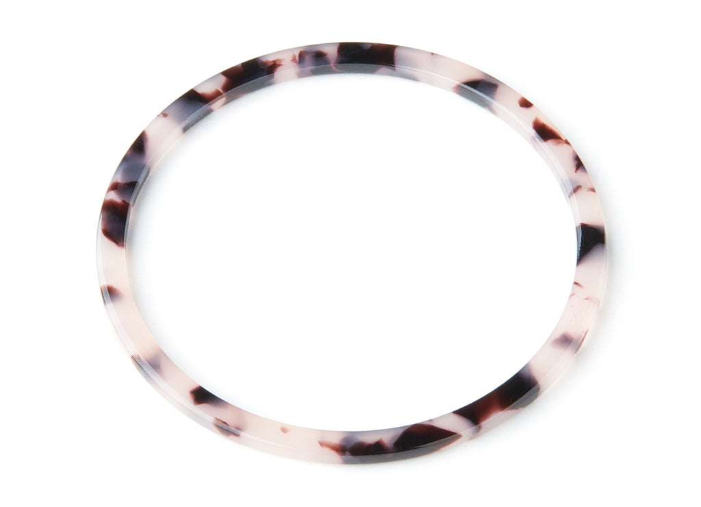 Acetate Hoop Earring Charms - Blonde Tortoise Shell Earrings - Circle Shaped Pendant - Color Code: A06 - 57x57x2.7mm - AC1165S - DOMEDBAZAAR