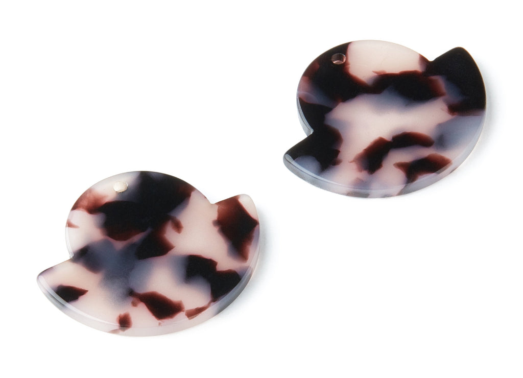 Acetate Acrylic Earring Charm - Blonde Tortoise Shell Earrings - Irregular Shaped - 1 Hole - Color Code:A06 - 28.8x23.64x2.6mm - AC1338F - DOMEDBAZAAR
