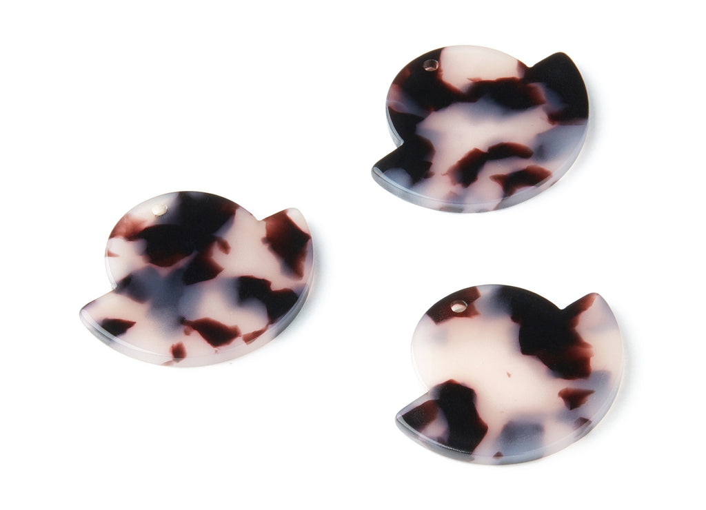 Acetate Acrylic Earring Charm - Blonde Tortoise Shell Earrings - Irregular Shaped - 1 Hole - Color Code:A06 - 28.8x23.64x2.6mm - AC1338F - DOMEDBAZAAR