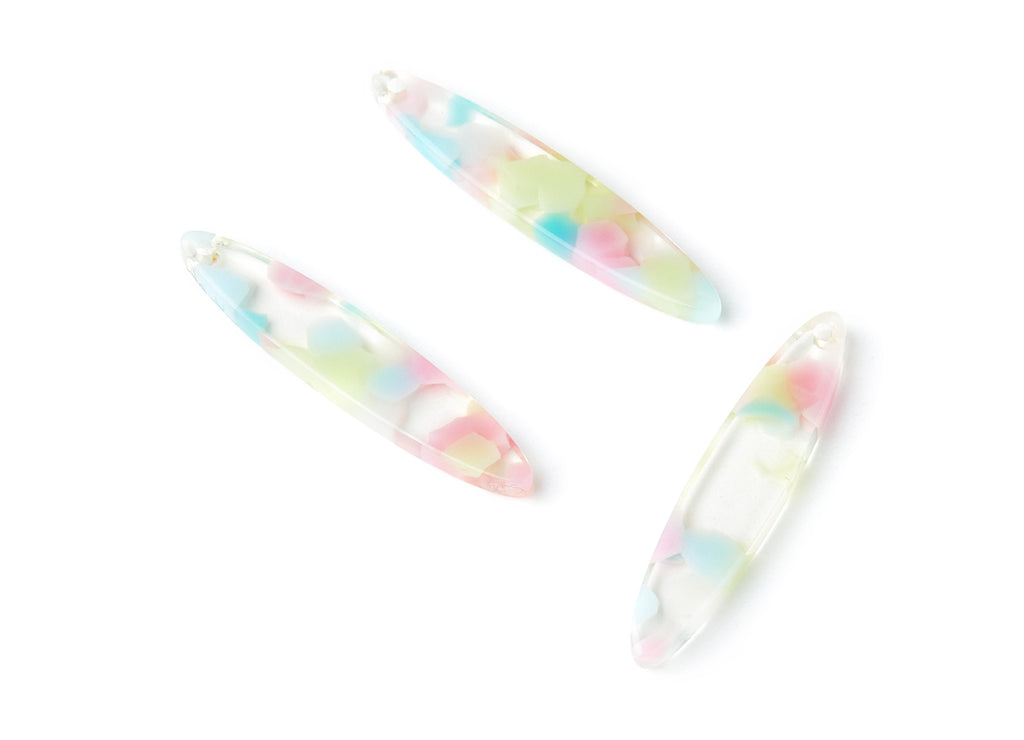 Acetate Bar Earring Charms - Bar Shaped Pendant - Earring Findings - Jewelry Supplies - Color Code:A222 - 35.43x6.95x2.59mm - AC1399A - DOMEDBAZAAR