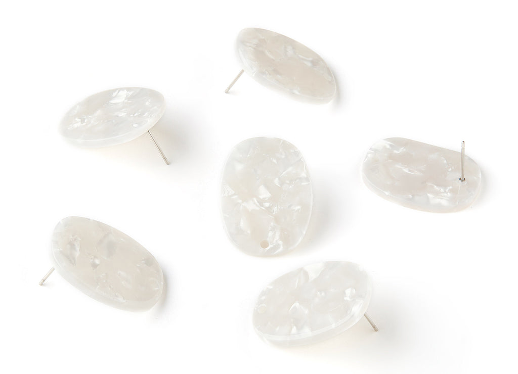 Acetate Oval Post Charms - Earring Stud - Oval Earrings - Earring Findings - Jewelry Supplies - Color Code: A12 - 26x19x2.6mm - AC1002-A12 - DOMEDBAZAAR