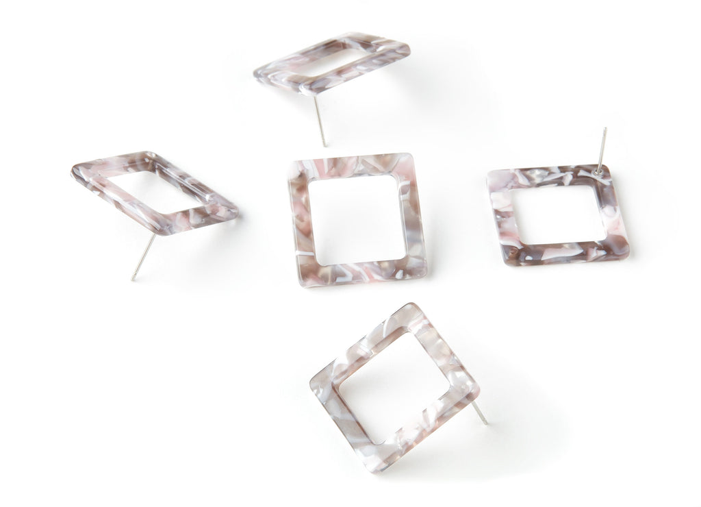 Acetate Square Earring Stud - Square Earring Post - Earring Post - Jewelry Supplies - Color Code: A157 - 25x25x2.57mm - AC1587-A157 - DOMEDBAZAAR