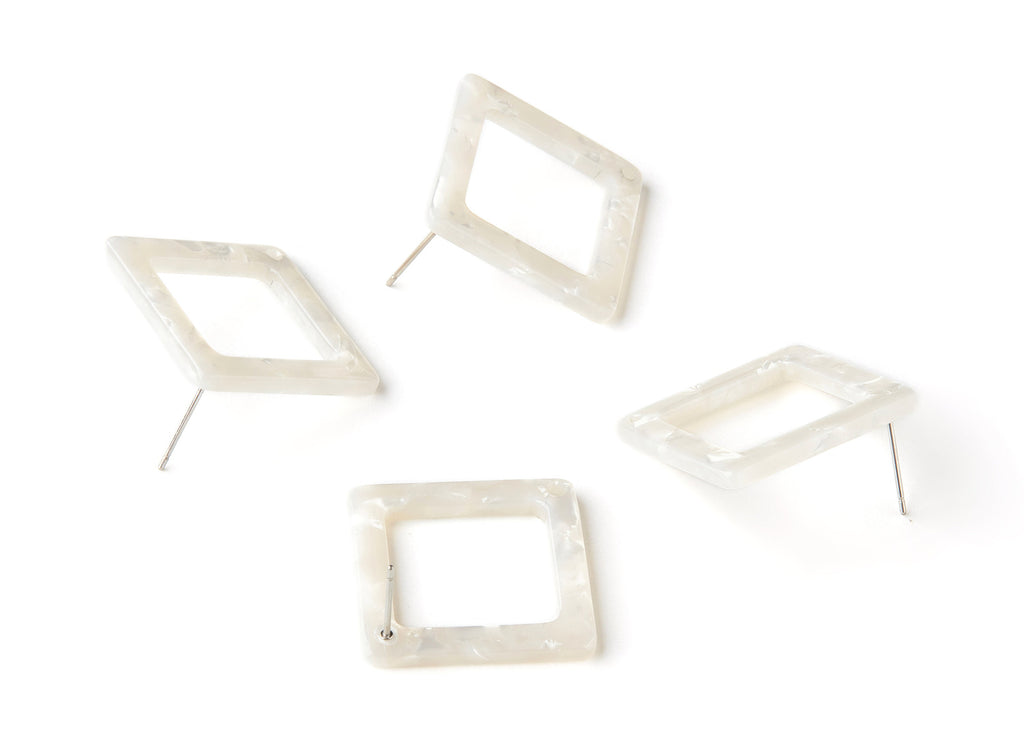 Acetate Square Earring Stud - Acetate Square Earring Post - Earring Post - Jewelry Supplies - Color Code: A12 - 25x25x2.57mm - AC1587-A12 - DOMEDBAZAAR