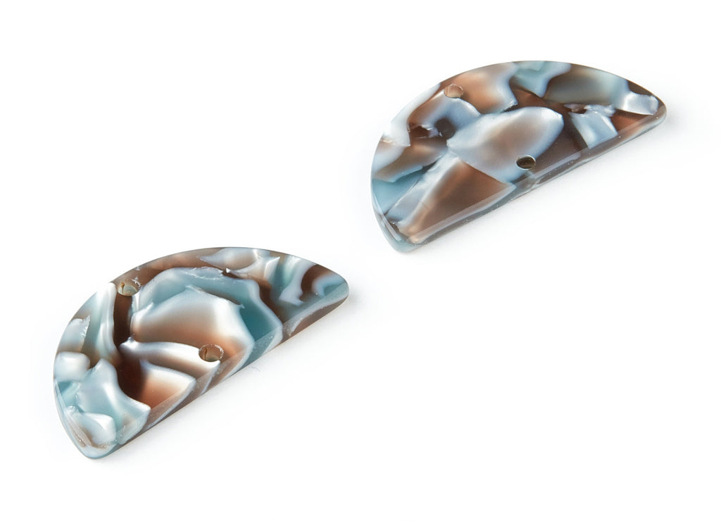 Acetate Semicircle Connectors Charms - 2 Holes - Semicircle Earrings - Earring Findings - Color Code:A22 - 30x15x2.43mm - AC1061-A22 - DOMEDBAZAAR