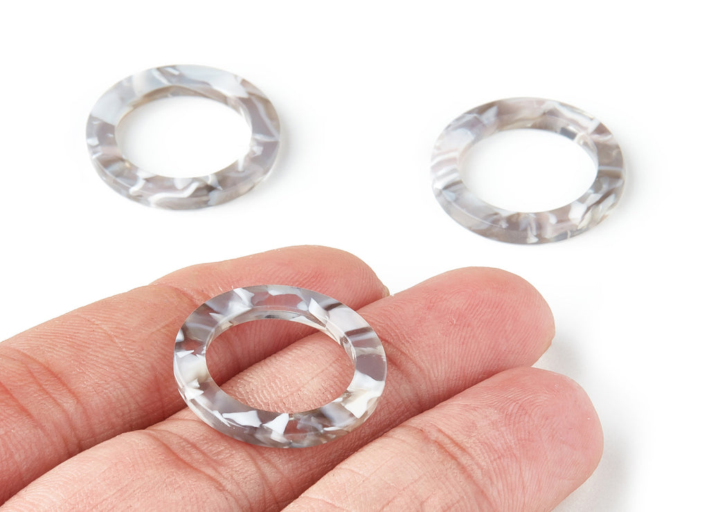 Acetate Hoop Earring Charms - Circle Shaped Pendant - Earring Findings - Jewelry Supplies - Color Code:A20 - 23x23x2.6mm - AC1118FF - DOMEDBAZAAR