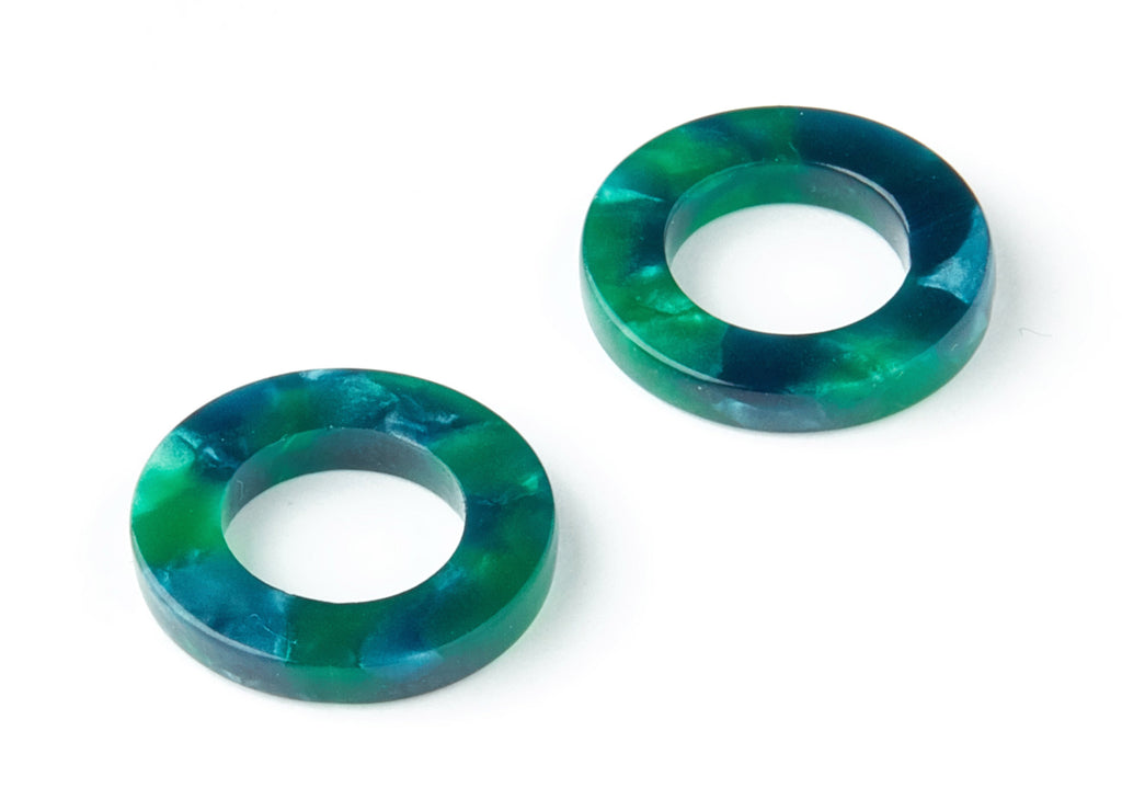 Acetate Hoop Earring Charm - Circle Shaped Charms - Earring Findings - Jewelry Supplies - Color Code:A13 - 15.9x15.9x2.66mm - AC1117CC - DOMEDBAZAAR