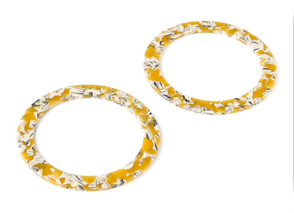Acetate Hoop Charms - Hoop Earrings - Circle Pendant - Earring Findings - Jewellery Supply - Color Code: A14 - 83.2x83.2x2.55mm - AC1616-A14 - DOMEDBAZAAR