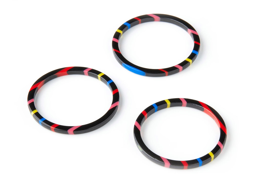 Acetate Hoop Earring Charms - Circle Shaped Pendant - Earring Findings - Jewellery Supplies - Color Code: A141 - 35.5x35.5x2.76mm - AC1193B - DOMEDBAZAAR