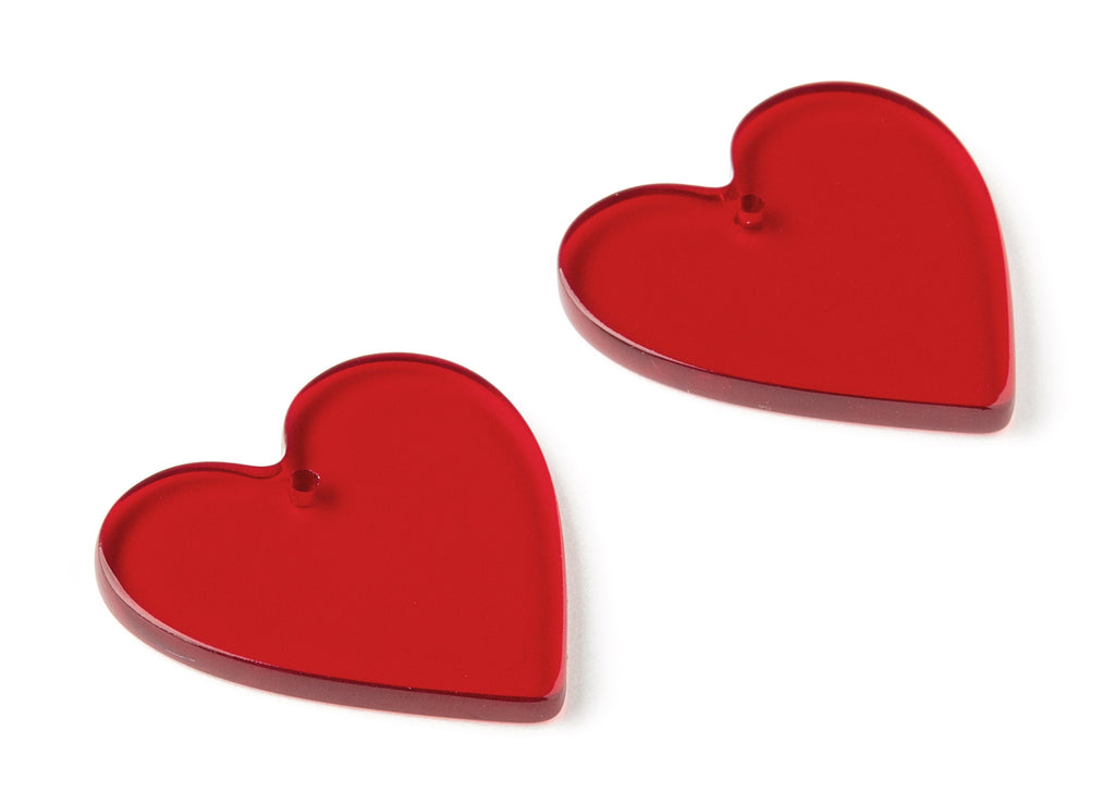 Acrylic Heart Charms - Heart Earrings and Pendant - Earring Findings - Jewellery Supplies - Color Code: A67- 31.9x31.09x3.26mm - AC1431-A67 - DOMEDBAZAAR