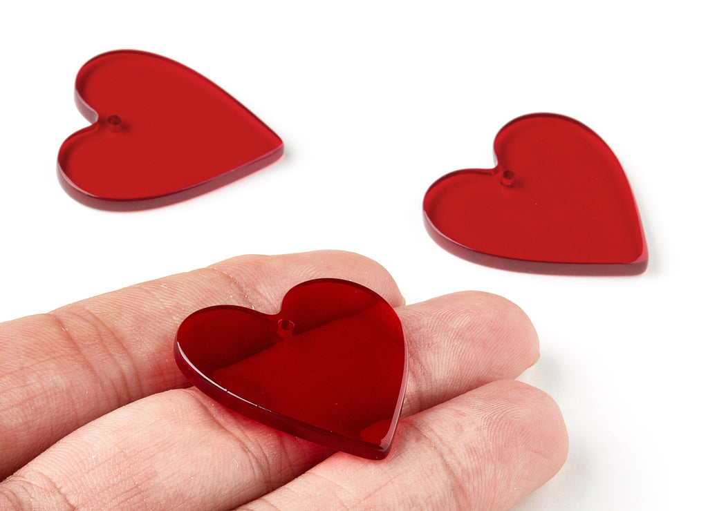 Acrylic Heart Charms - Heart Earrings and Pendant - Earring Findings - Jewellery Supplies - Color Code: A67- 31.9x31.09x3.26mm - AC1431-A67 - DOMEDBAZAAR
