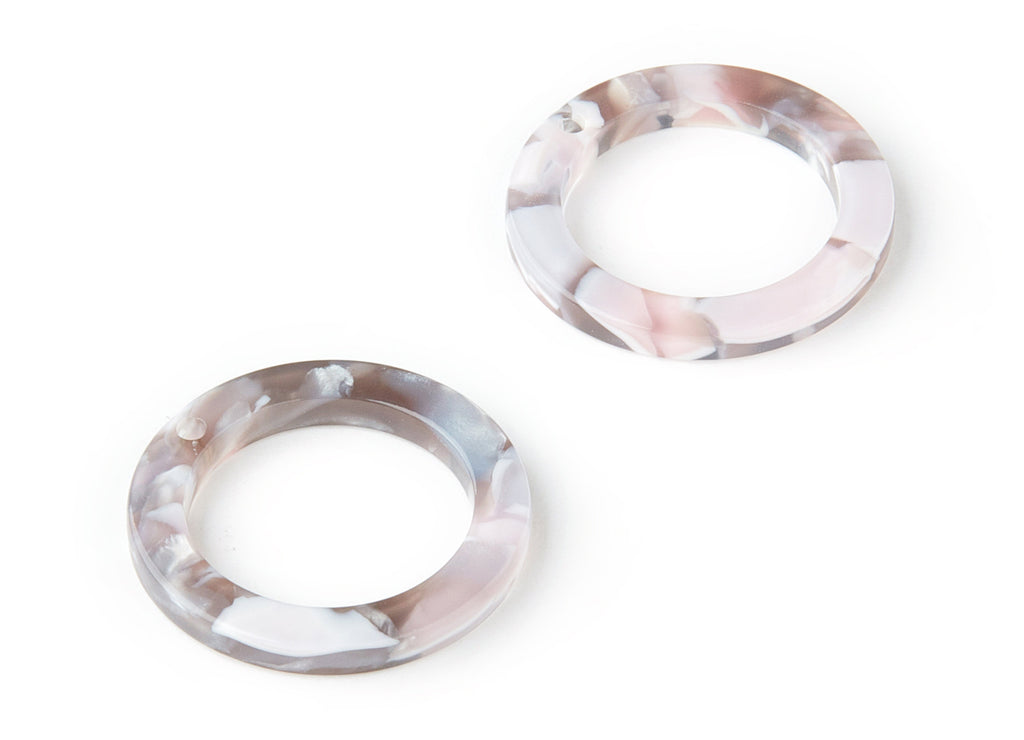 Acetate Hoop Earring Charm - Circle Pendant - 1 Hole - Earring Findings - Jewelry Supplies - Color Code: A157 - 22.8x22.8x2.63mm - AC1118M - DOMEDBAZAAR