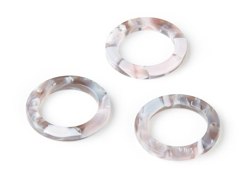 Acetate Hoop Earring Charm - Circle Pendant - 1 Hole - Earring Findings - Jewelry Supplies - Color Code: A157 - 22.8x22.8x2.63mm - AC1118M - DOMEDBAZAAR