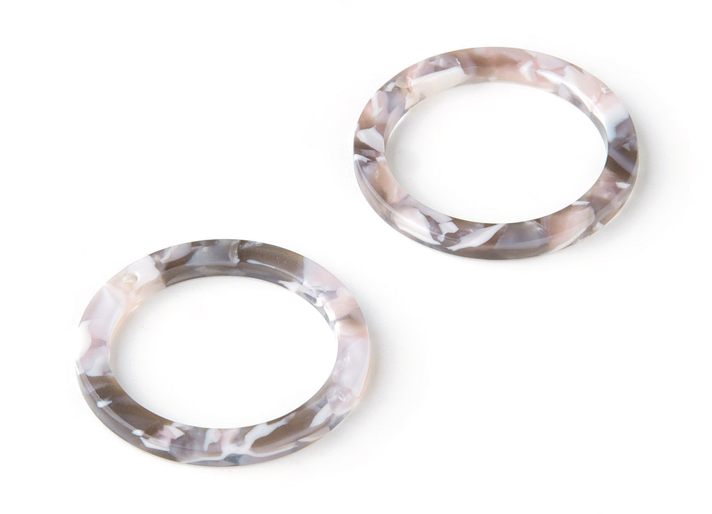 Acetate Hoop Earring Charms - Circle Shaped Pendant - Earring Findings - Jewellery Supplies - Color Code: A157 - 29.8x29.8x2.52mm - AC1119M - DOMEDBAZAAR