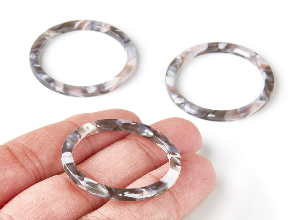 Acetate Hoop Earring Charms - Circle Pendant - Earring Findings - Jewelry Supplies - Color Code: A157 - 36.5x36.5x2.6mm - AC1120M - DOMEDBAZAAR