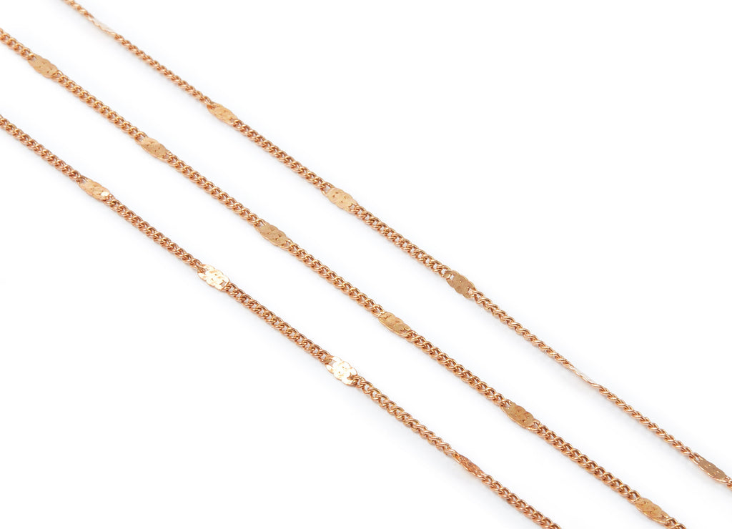 Hammered Satellite Curb Chain - Raw Brass Chain - Soldered - 0.06&quot; x 0.03&quot; x 0.09&quot; - for Necklace Bracelet Jewellery Making - CC1102 - DOMEDBAZAAR